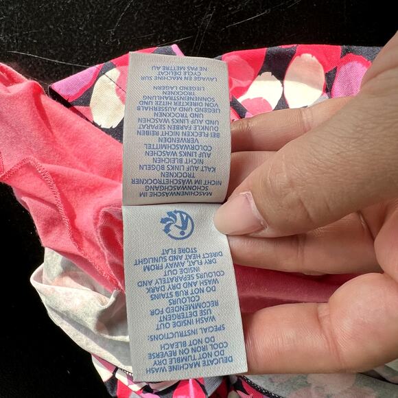 Boden Women Size US10L Bella Geometric Print Jersey Knit Dress Pink/Gray Midi - Picture 11 of 12